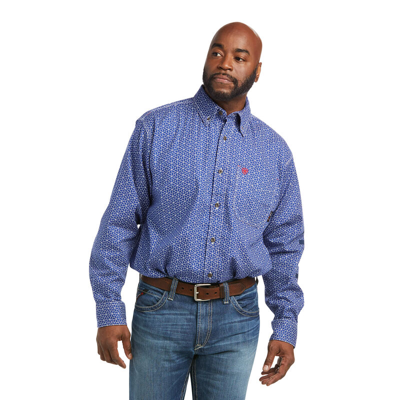 Ariat Hemden Herren - Fr Murphy Logo Durastretch Work Blau ( YQMNU-5681 )